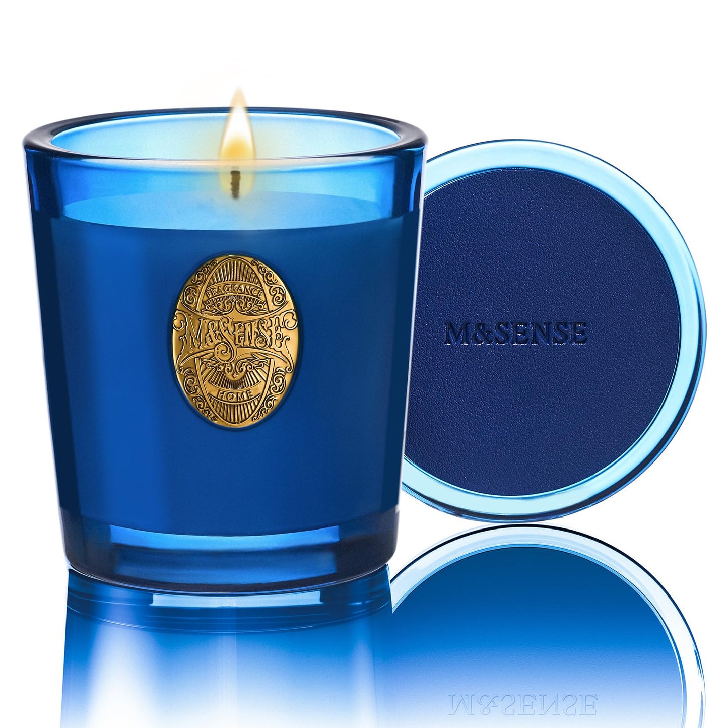 M&SENSE Natural Strong Summer Soy Candle | Summer's Night & Blue | 9.2 oz, 50H Burn Time | Luxury Scented Candle for Relaxation, Gifting, Home Décor | Ideal for Bedroom, Office, Party Ambiance