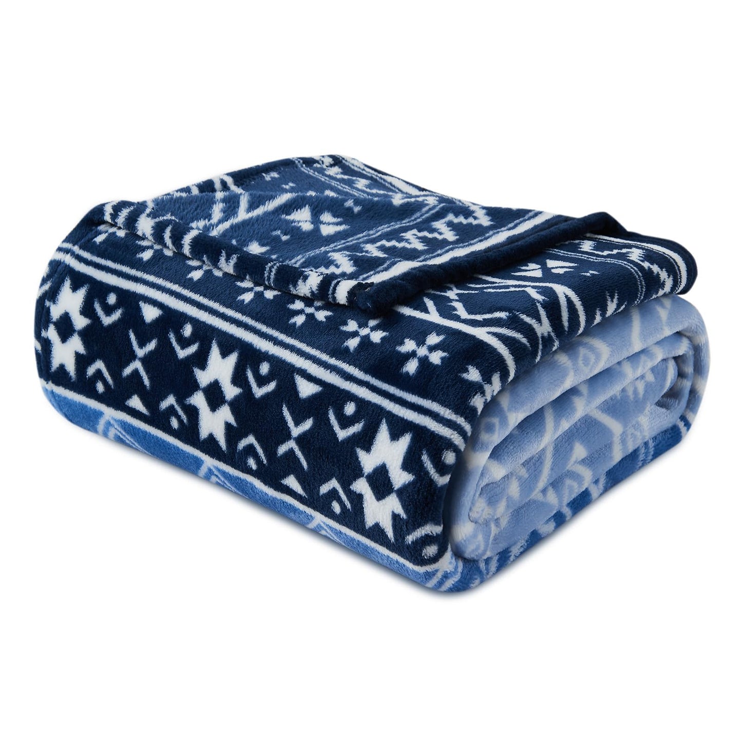 Gogreen Cozy Flannel Blanket Printed -Throw Size Bed Blanket for Home Decoration - Ultra Soft, Lightweight, Microfiber Throws (Throw - 50" x 60", Blue Classical)
