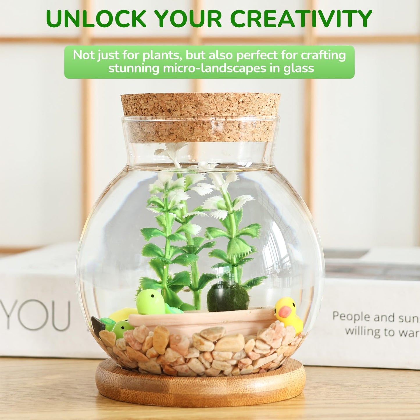 Pechaut Propagation Station, Larger Capacity Ball Vase with Base for Hydroponic Plants, Home/Office Decor & Gift for Plant Lovers, 2pcs Glass Terrariums