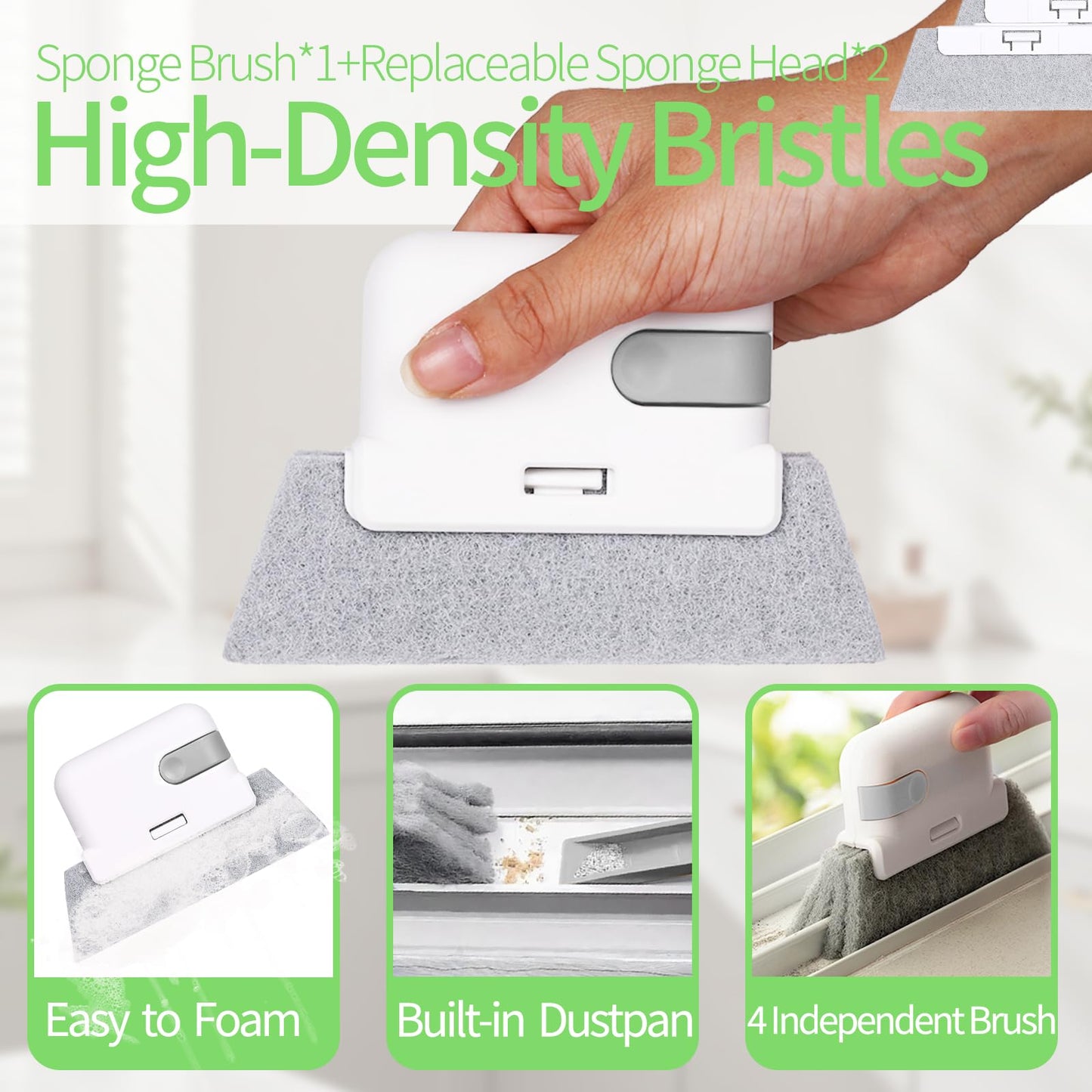 13Pcs Crevice Cleaning Brush Set, Window Groove Cleaning Brush Kit Hard Bristle for Sliding Door, Sill, Tile Lines, Shutter, Corner, Grout, Sink