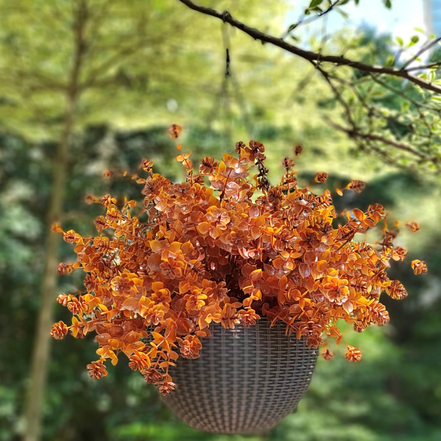 Artificial Fall Flower- 12 PCS Bundles Fake Plants UV Resistant No Fade Faux Plastic Greenery Fall Flowers Garden Porch Patio Decoration Thanksgiving