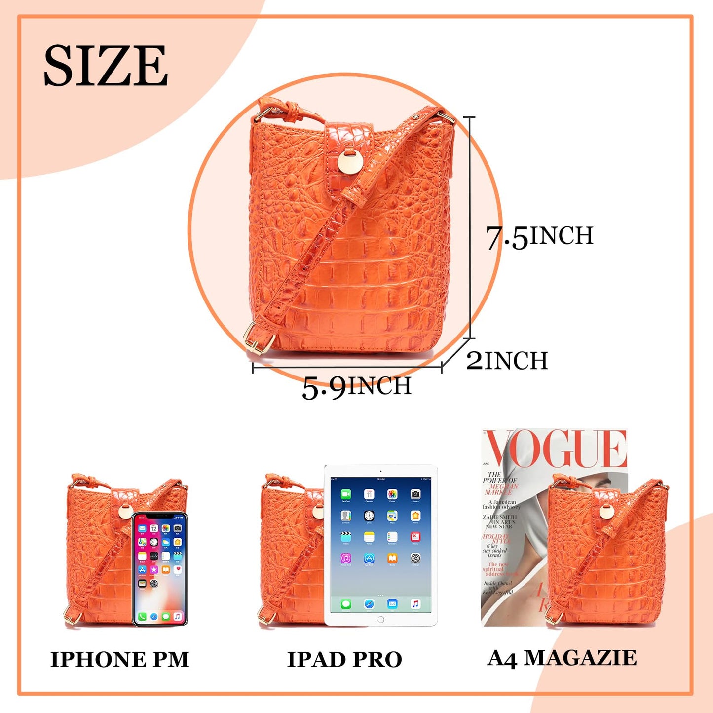 Makcr Joacbv Crocodile Embossed Small Crossbody Bag Fashionable Magnetic Buckle Decoration Shoulder Women's Luxury Wallet