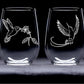 Hummingbird Stemless Wine Glass Set - Hummingbird Themed Gift for Women and Men - 4 Pieces