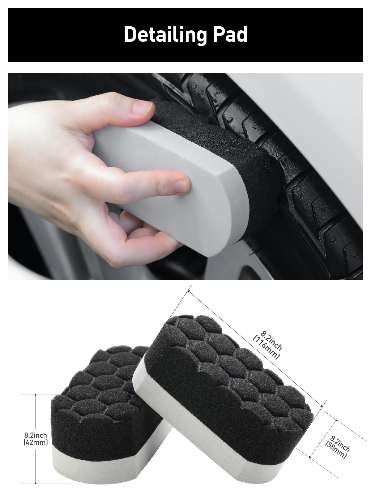 Fantasticlean 6PCS Car Wheel Cleaning Pro Kit, Tire Brush, Soft-bristled Rims Brush, Microfiber Bendable Brush, Double-Ended Detailing Brush, and Detailing Pads, Scratch-Free & Multipurpose