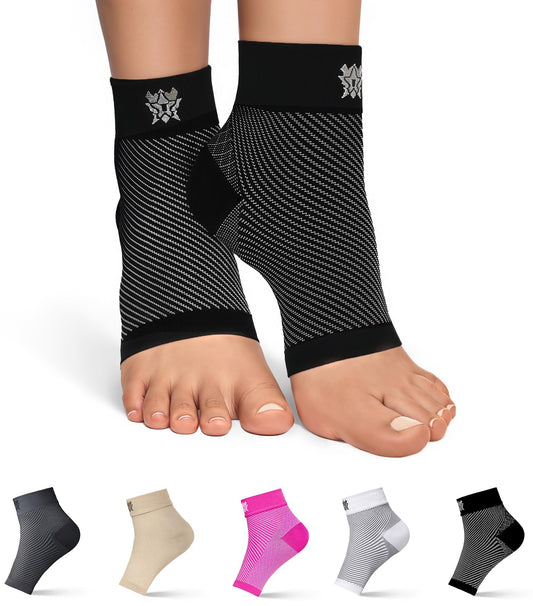 Bitly Plantar Fasciitis for Women & Men Socks Foot & Ankle Compression Sleeve, Black, XL