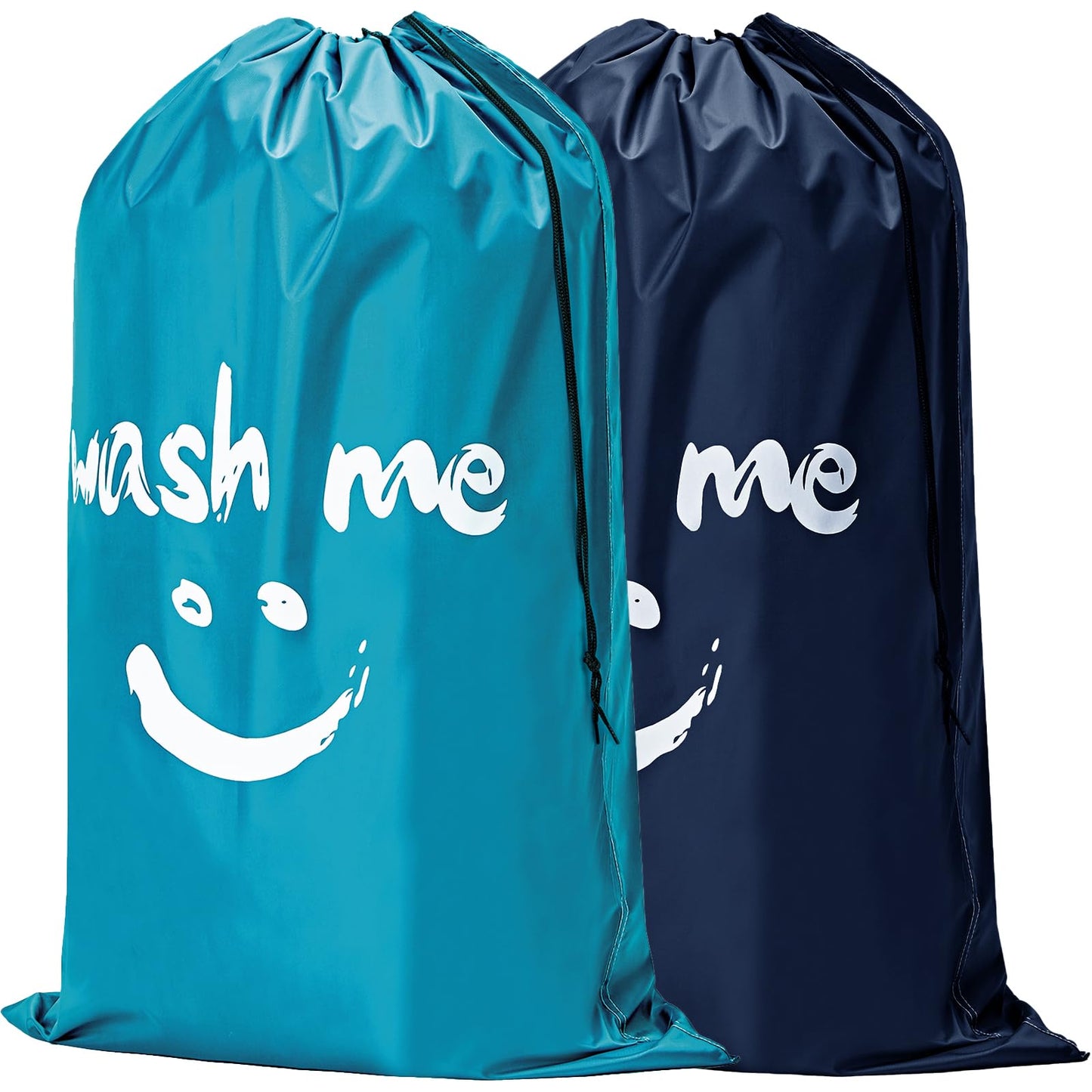 HOMEST 2 Pack XL Wash Me Travel Laundry Bag, Dirty Clothes Organizer, Large Enough to Hold 4 Loads of Laundry, Easy Fit a Laundry Hamper or Basket
