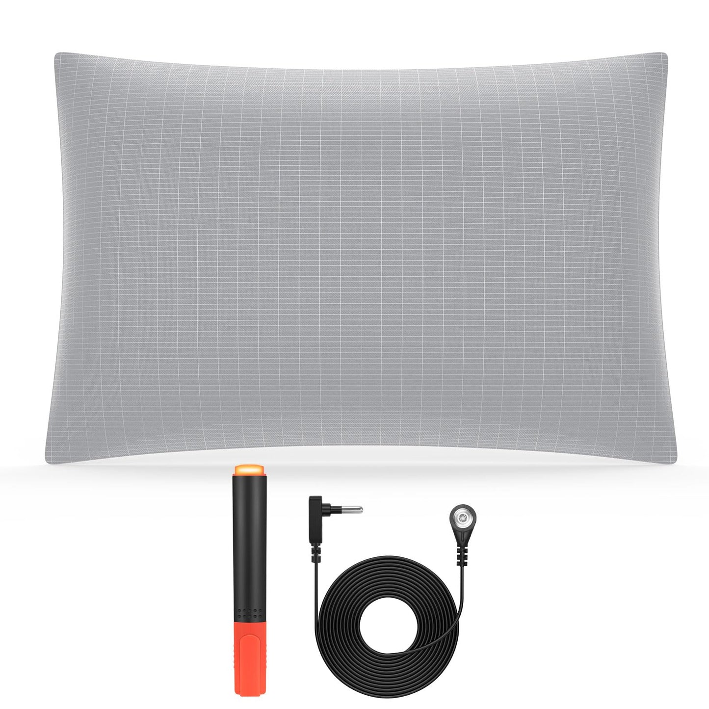 Grounding Pillow Case,Earth Connected Pillowcase,Bedding.Improve Sleep,Reduce Pain.90% Organic Cotton, 10% Silver Fiber (Gray, 30 * 20.5inch)