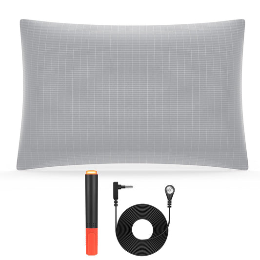 Grounding Pillow Case,Earth Connected Pillowcase,Bedding.Improve Sleep,Reduce Pain.90% Organic Cotton, 10% Silver Fiber (Gray, 30 * 20.5inch)