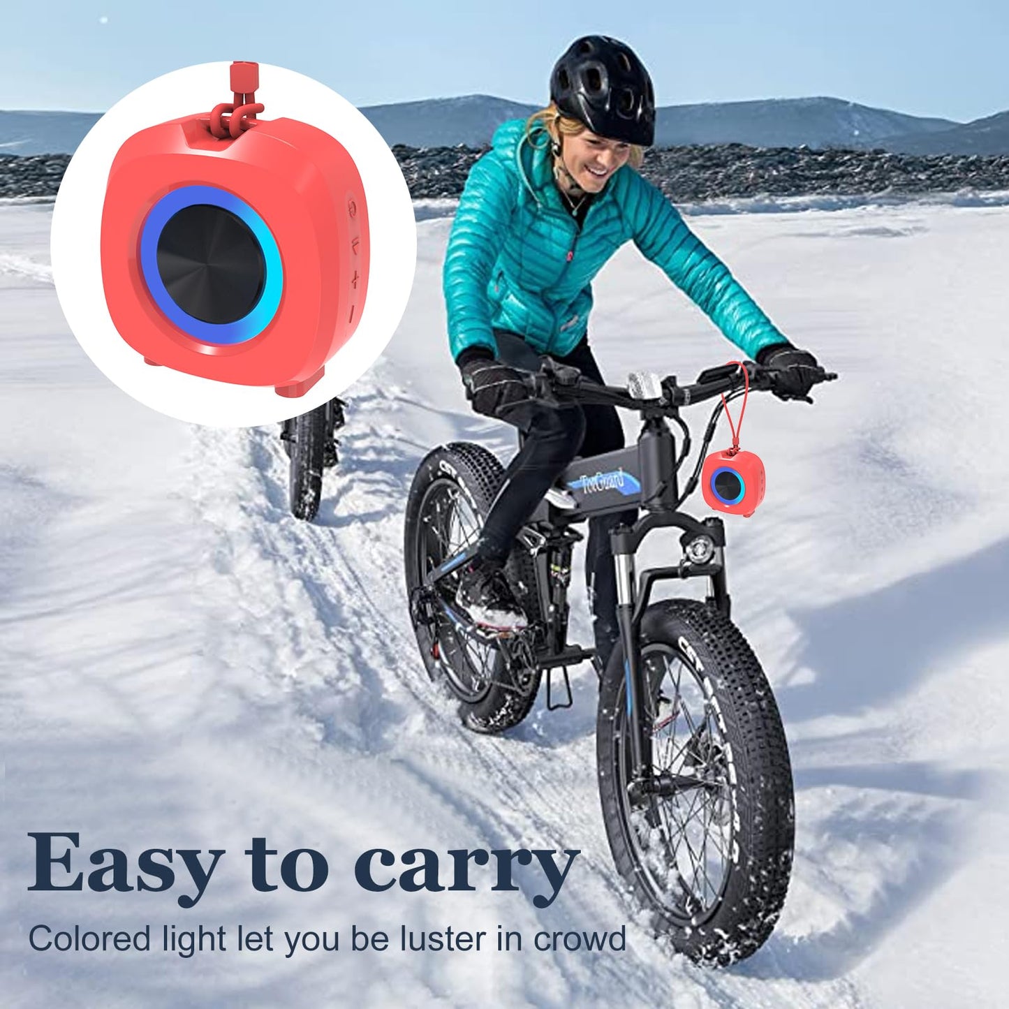 PEICHENG Speaker, Small Portable Bluetooth Wireless IPX5 Waterproof Shower Speaker,Loud Stereo Sound Deep Bass,Dual Pairing, RGB Lights,Long Playtime for Outdoor Party, Great Gift,1PC(Red)