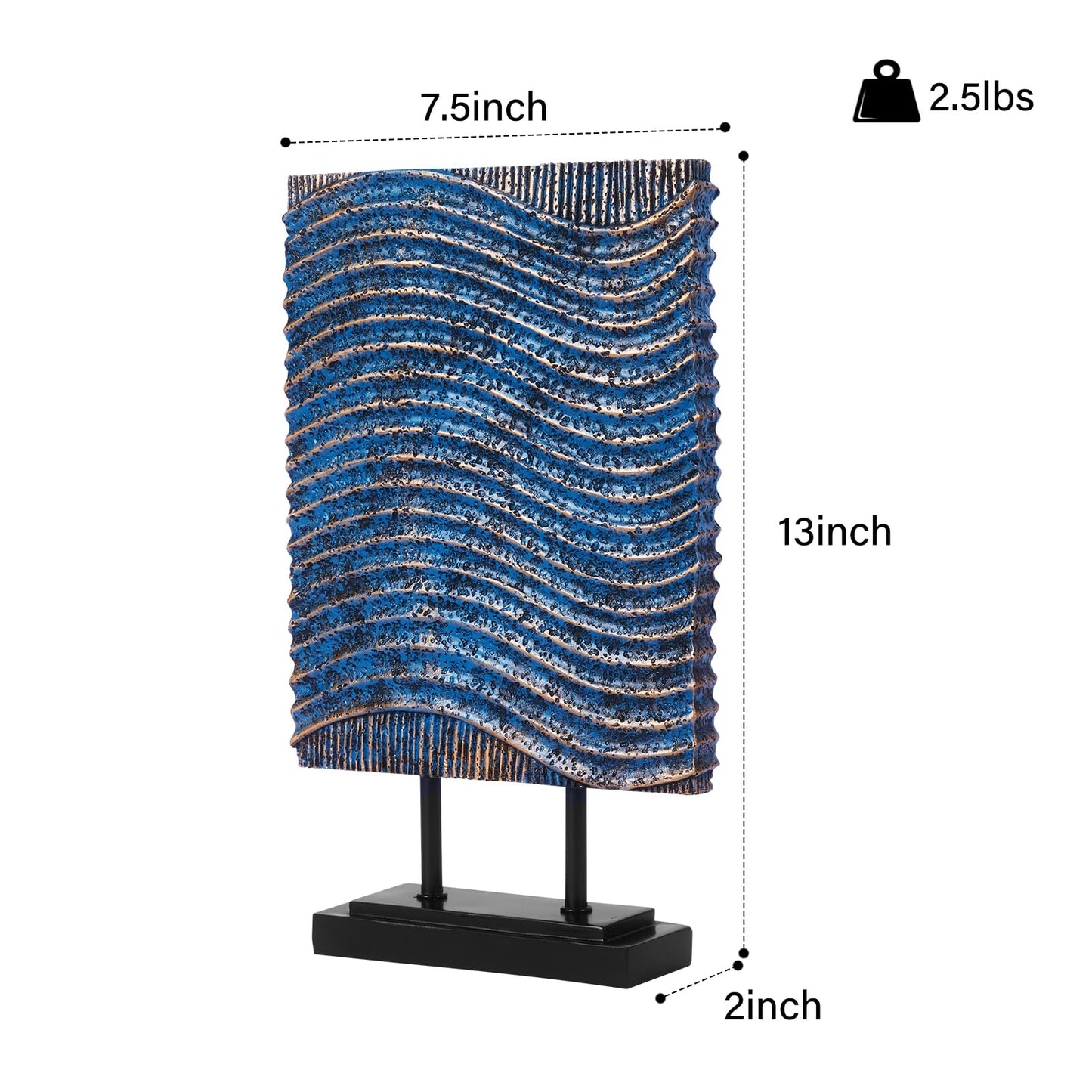 CECEQU Modern Sail Statues | Abstract Decorative Sculptures, Decor Items for Home Decor Accents, Ideal for Office, Living Room, Entry Table, Tabletop, Above Cabinet Decorations (Blue Vertical Bar)