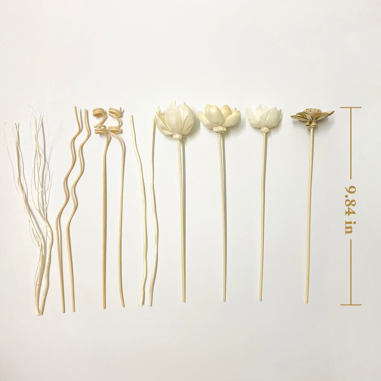 Reed Diffuser Sticks, Reed Diffuser Sticks Flowers, Reed Diffusers Set for Bathroom, Reeds Diffuser for Home, Bedroom Decor, Office,12Pcs, Natural Flower
