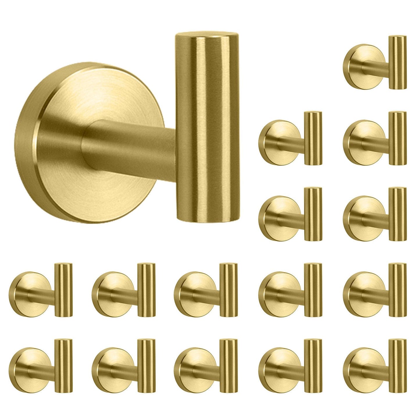 NearMoon Bath Towel Hooks- SUS 304 Stainless Steel Robe Hook Holder, Heavy Duty Coat Hook for Bathroom Livingroom Hotel Kitchen Garage, Wall Mounted- 4 Pack (Brushed Nickel)