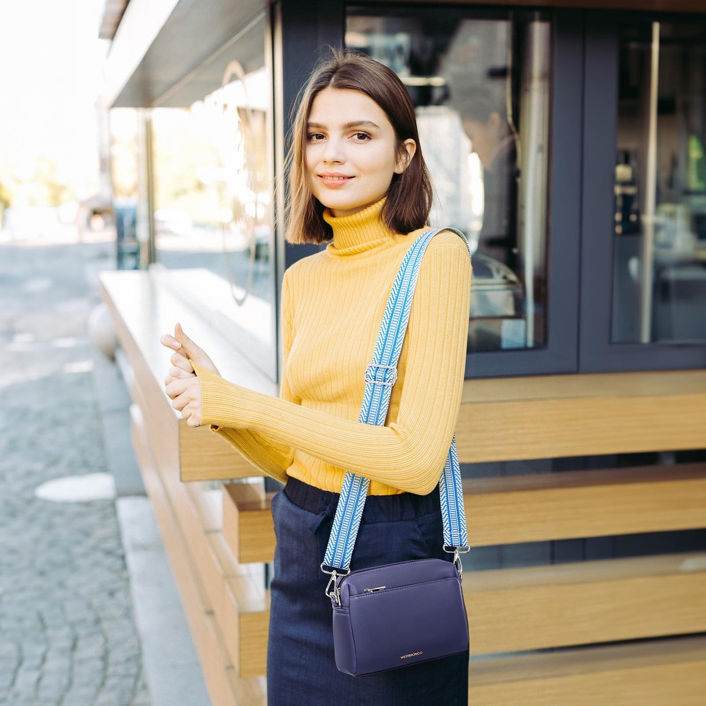 WESTBRONCO Small Crossbody Bags for Women, Shoulder Handbags, Satchel Purse with Adjustable Strap Coffee