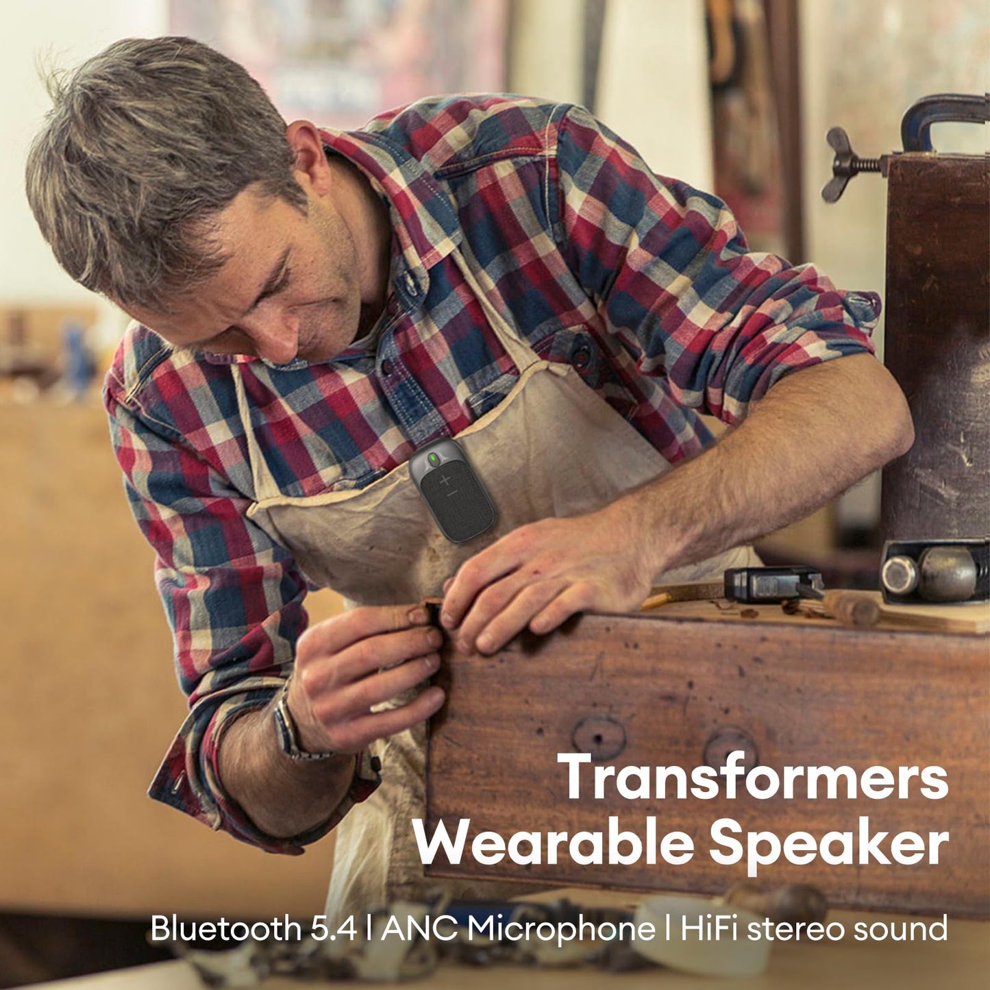 Transformers Wearable Bluetooth Speaker Clip On Mini Portable Bluetooth Speaker IPX5 with Mic for Calls and Music 15H Long Playtime Outdoor Suitable Travel Working,Biking,Running,Black Optimus Prime