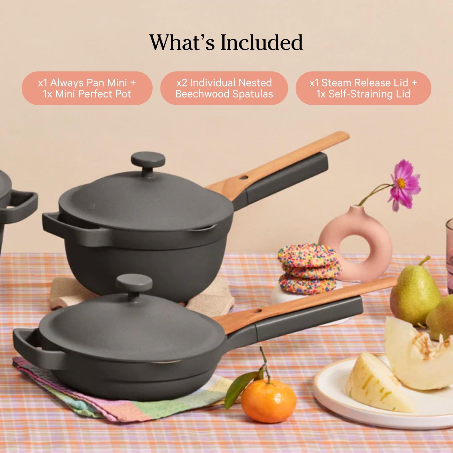 Our Place Mini Home Cook Duo - 8.5" Always Pan & Small Perfect Pot Bundle | Multi-Functional Cookware Set Replaces 18 Pieces | Char