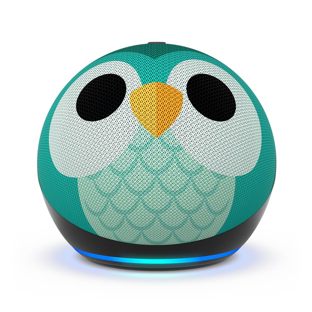 Amazon Echo Dot Kids with Alexa (newest model), Designed for kids, with parental controls, Includes 1 Year of Amazon Kids+, Owl