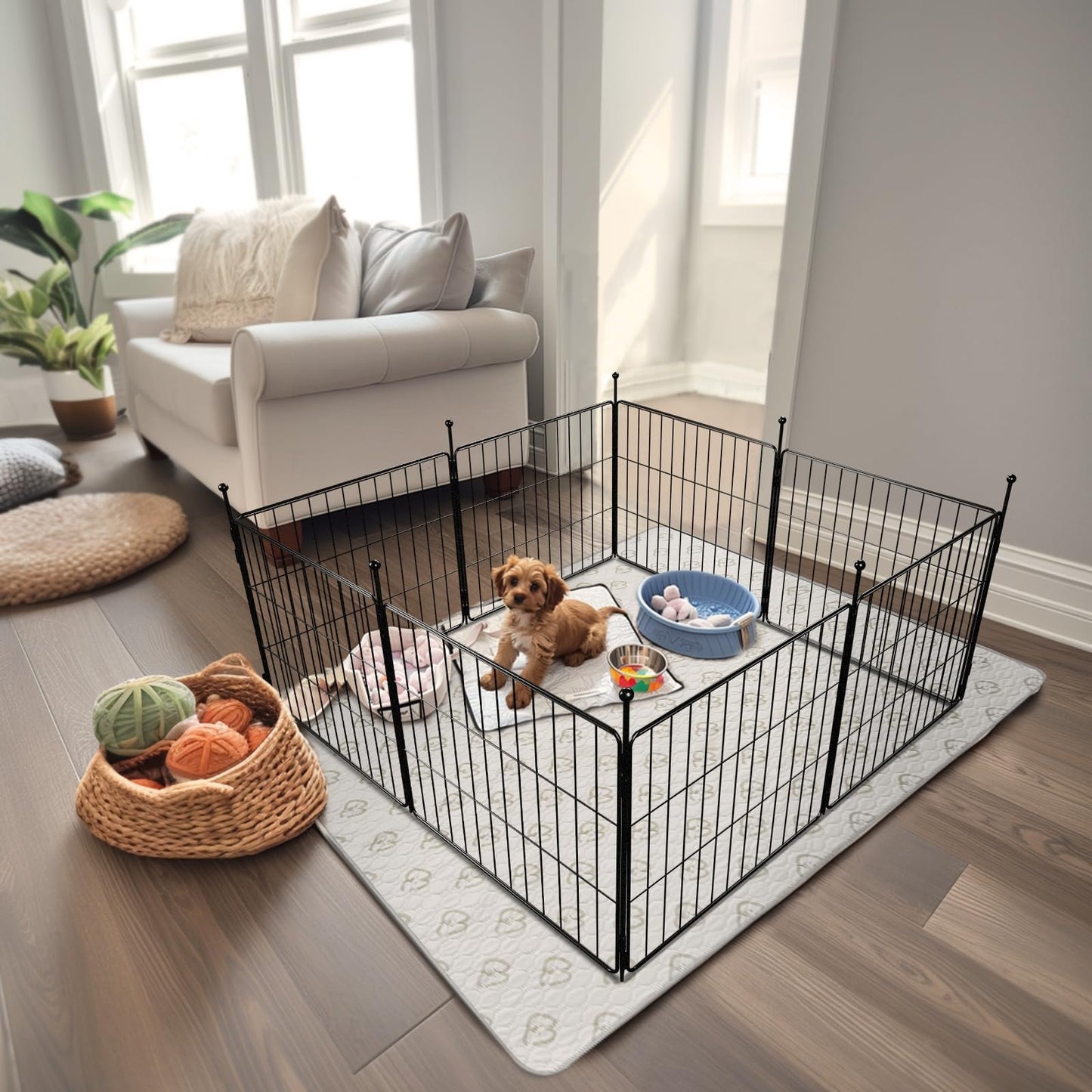 FXW MiniPaws Dog Playpen for Yard & RV Camping, Expandable 20-inch 8 Panels for Puppies and Small Dogs, Portable for Indoor and Outdoor Use