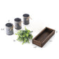 Dahey Centerpiece Table Decorations Coffee Table Decor Wood Tray 3 Galvanized Pots with Artificial Eucalyptus Plants Farmhouse Decor Table Centerpieces for Dinning Living Room Bath Kitchen, Brown