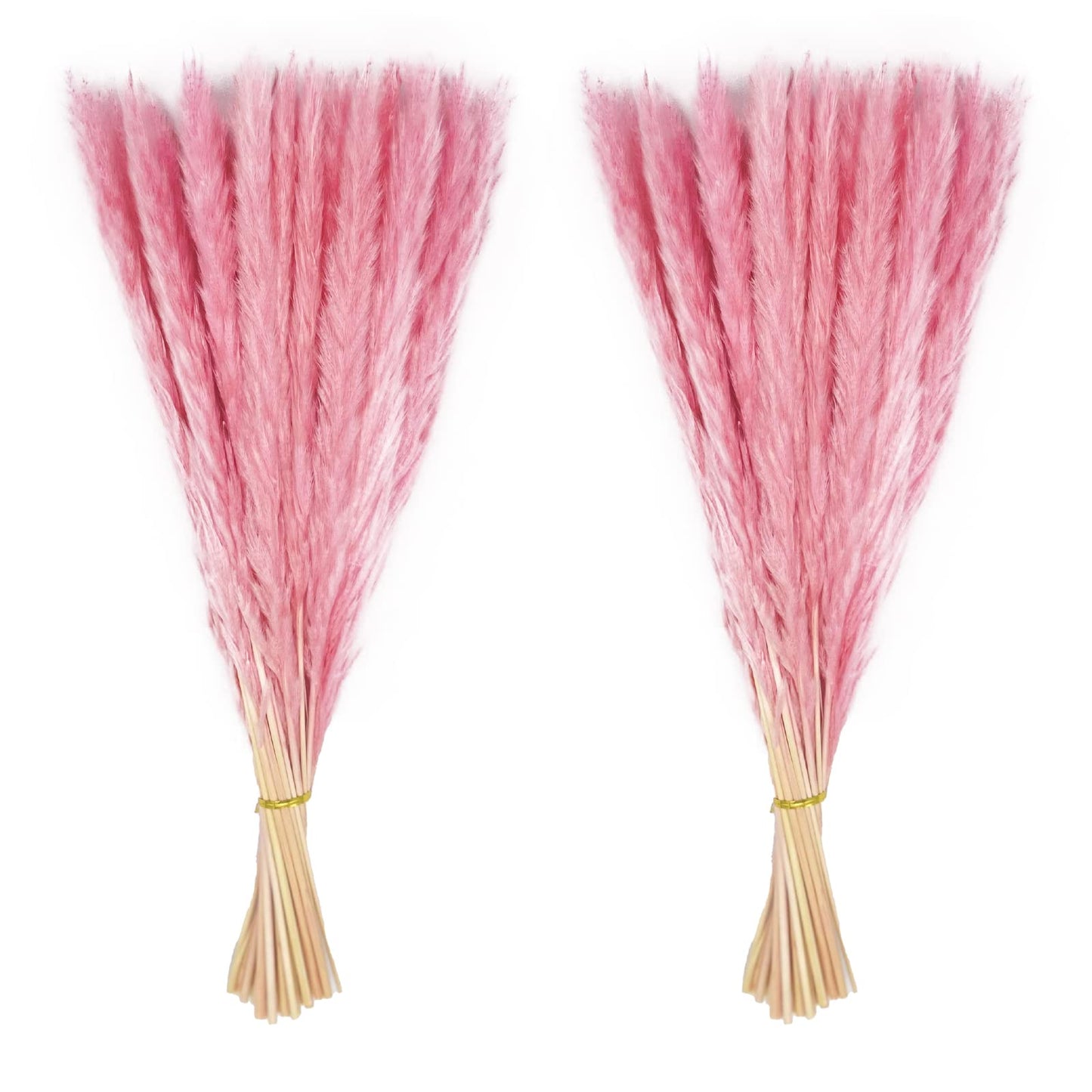 MLSG 60 Stems Pampas Grass 17.5",Natural Dry Flowers Small Pampas Grass Branches for Vase Flower Arrangement Wedding Kitchen Home Decor（Pink）