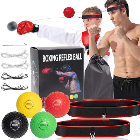 Boxing Reflex Ball for Kids and Adults,4 Levels Boxing Ball with 2 Adjustable Headbands,Boxing Equipment Punching Ball Great for Hand Eye Coordination Punching Speed and Fight Reaction