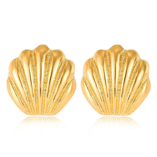 Starfish Shell Stud Earrings for Women Gold Silver Chunky Seashell Drop Dangle Earring Dainty Beach Summer Themed Jewelry