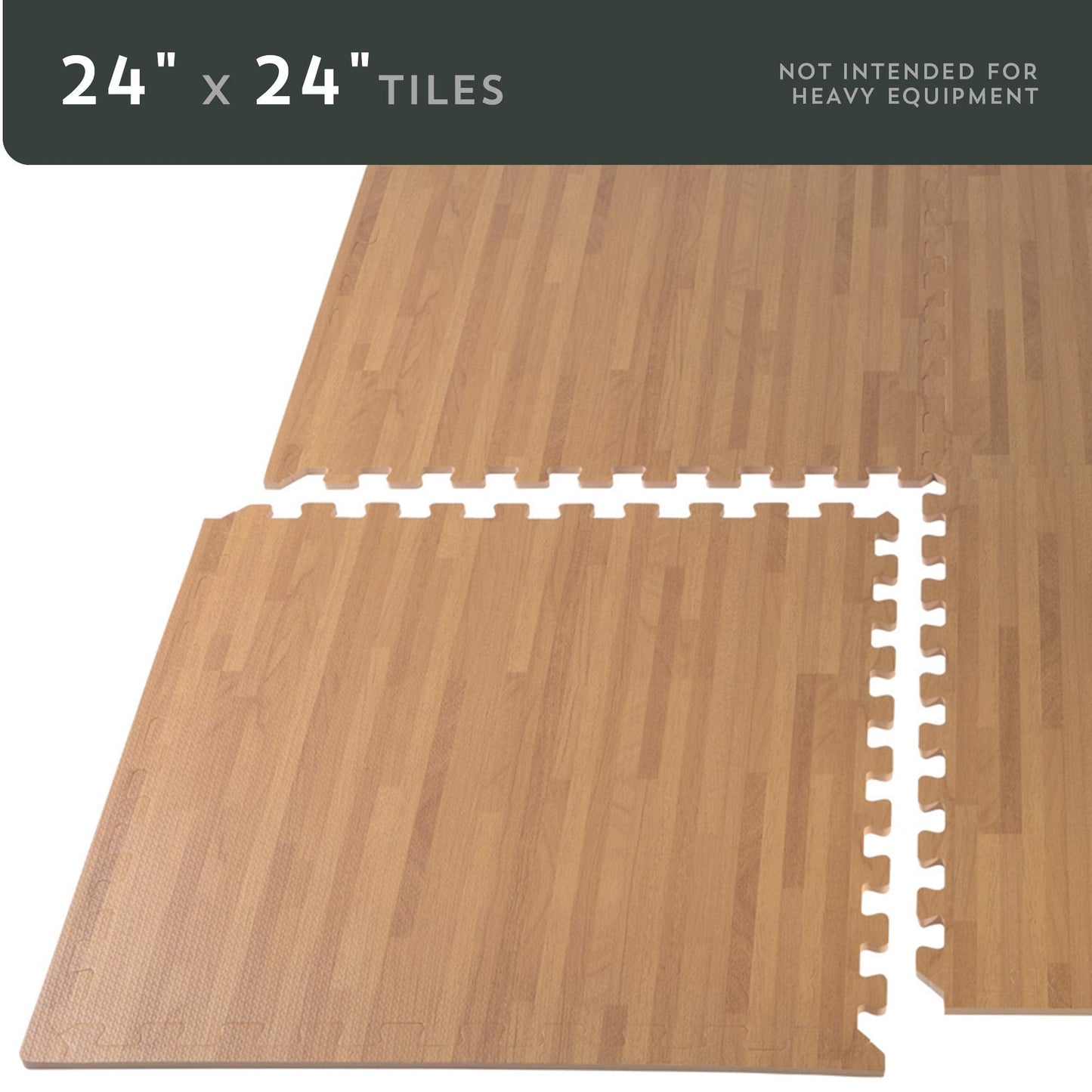 Forest Floor 3/8 Inch Thick Printed Foam Tiles, Premium Wood Grain Interlocking Foam Floor Mats, Anti-Fatigue Flooring – Stylish Flooring Solution, White Oak, 16 Sq Ft