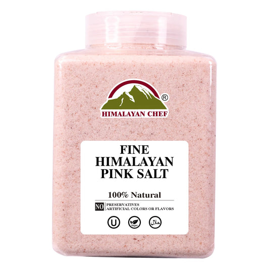 Himalayan Chef Himalayan Pink Salt Fine Grain, Plastic Jar-5 lbs