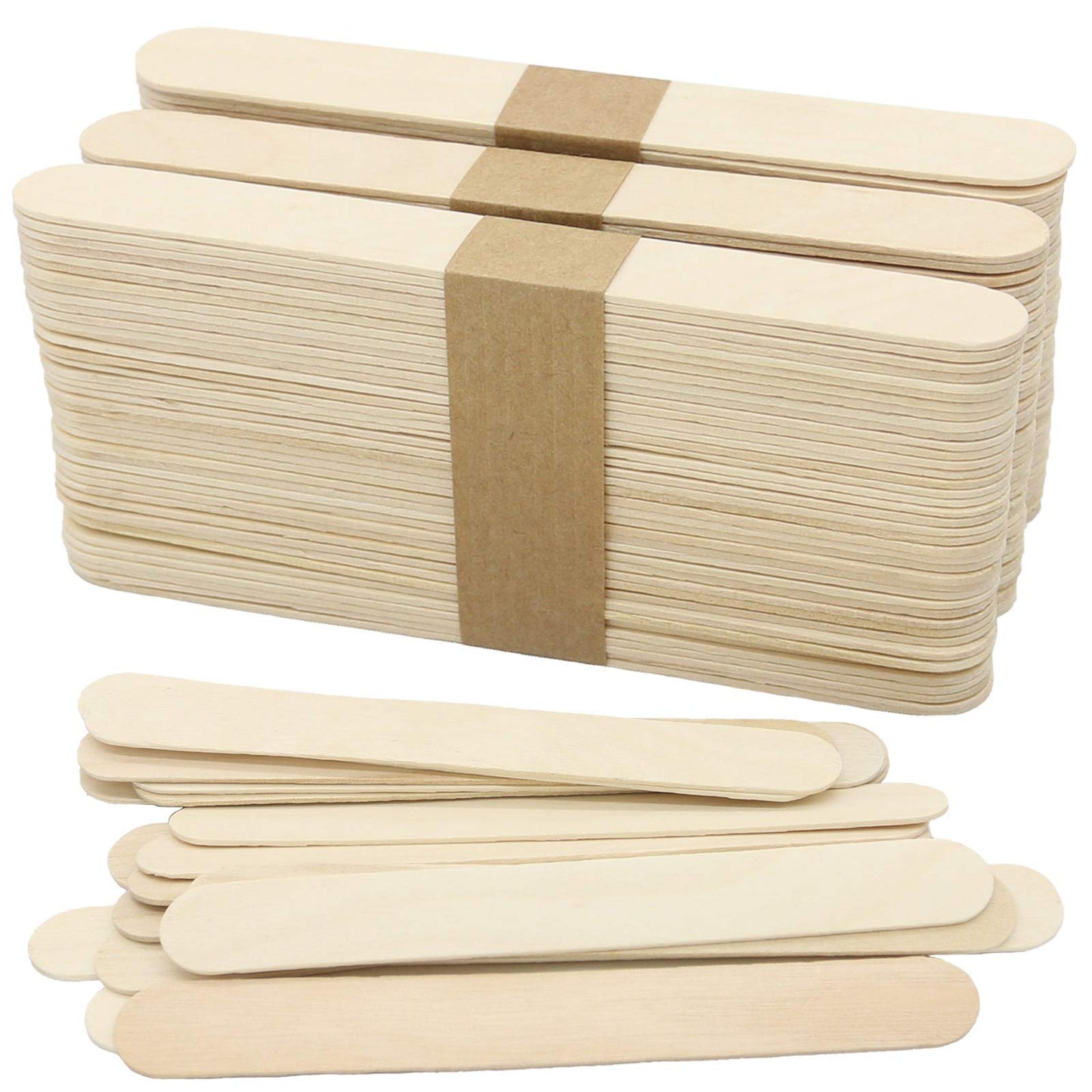 WISYOK 1000 Pcs Wooden Popsicle Sticks for Crafts, 6 Inch Wooden Craft Sticks, Wide Lollipop Sticks, Treat Sticks Ice Pop Sticks for Creative Designs or Kids Education, Home Art Projects