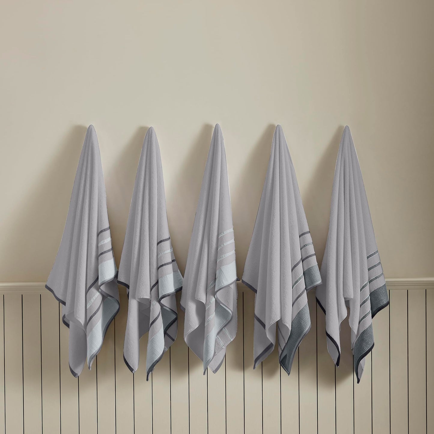 Decorative Hand Towel Set - Luxury Cotton 4 Pack 26x16 Hand Towel Set - Luxurious, Ultra-Soft, Durable Towels for Bathroom Decor (Grey)