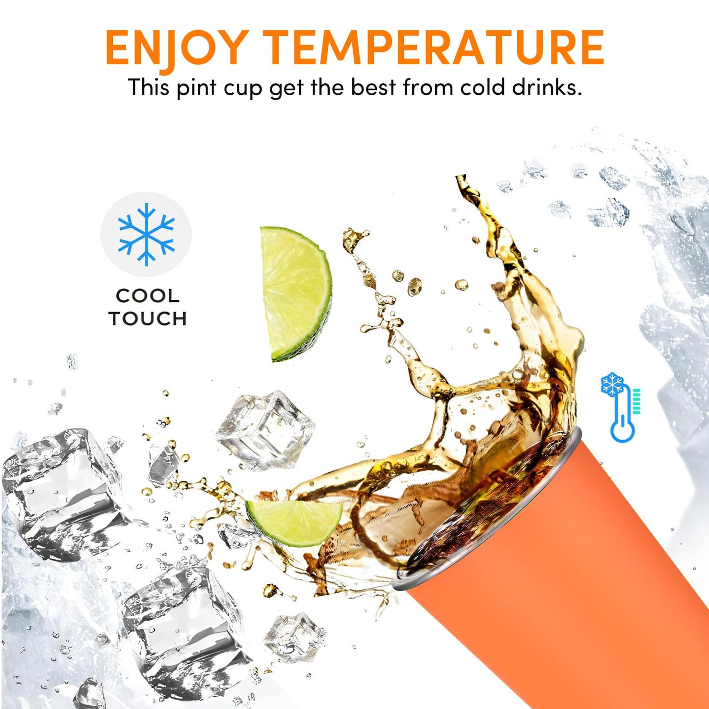 HurOutd 4 Pack Stainless Steel Cups 16oz - Colorful Stackable Metal Drinking Glasses for Camping, Travel, Shatterproof Tumblers