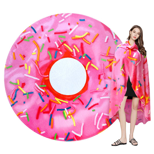 Cute Throw Blanket Soft Blanket Flannel All-Season Couch Cozy Travel Blankets and Throws, Warm Plush Blanket for Daughter Adults Students Teen (Donut, 60 Inch)