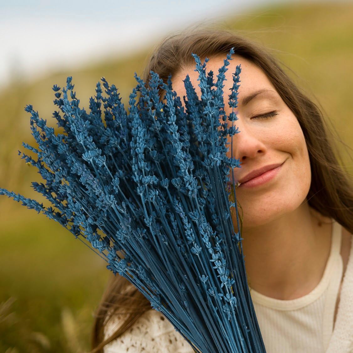 Dried Purple Lavender Flowers Bundle-Dried Preserved Lavender Bouquet 15-17" for Shower Weeding Home Vase Decor, Crafts, Aromatherapy, Fragrance, Fresh Silk Dry Live Plants, 50g(1.76oz)