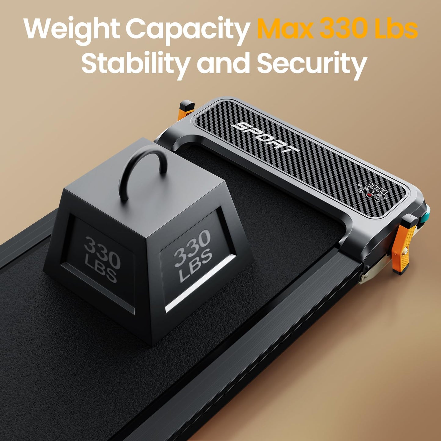 FINEHORSE 2 Side Walking Pad with Incline, 2 in 1 Under Desk Treadmills Walking Pad and Foot Massager for Home/Office, Portable Treadmill with Remote Control LED Display (Black)