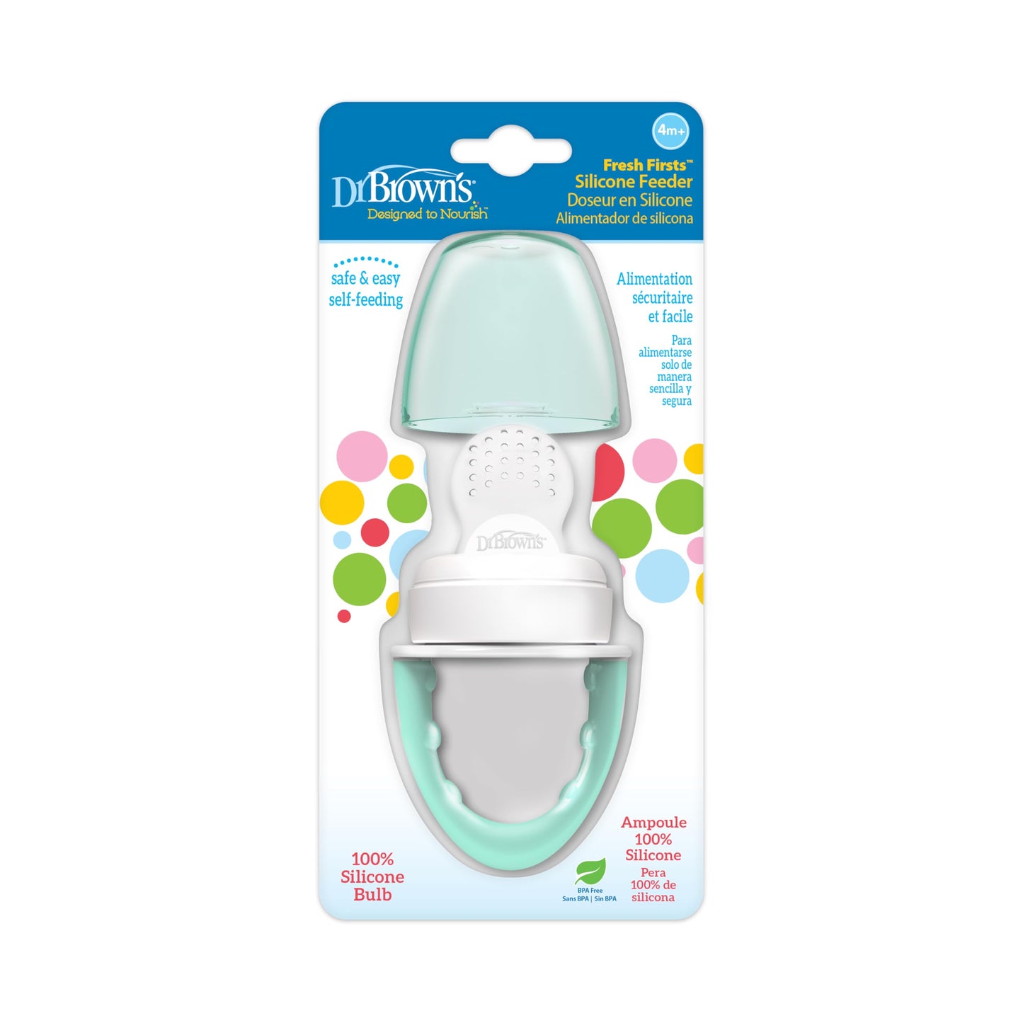 Dr. Brown's Designed to Nourish, Fresh Firsts Silicone Feeder, Mint, One Size