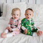 Little Sleepies Pajamas for Baby Boys & Girls, Viscose from Bamboo Baby Pajamas, Snug Sleeper, Toddler PJs, 2-Way Zipper, Green Farm Animals, 3-6M
