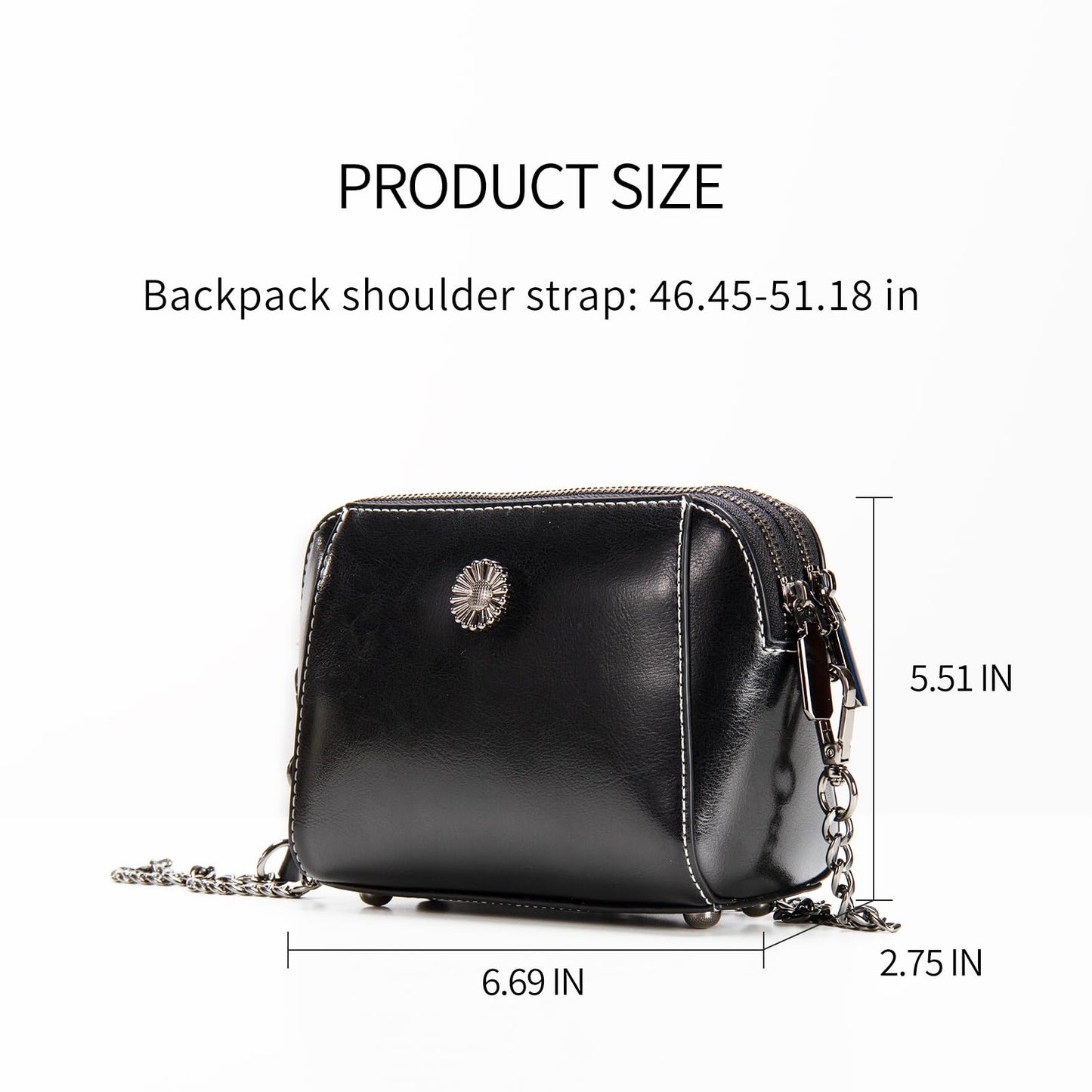 Designer Leather Small Crossbody Bags Purses for Women Cell Phone Bag Soft Women's Shoulder Handbags Gifts for Women (H-Black)