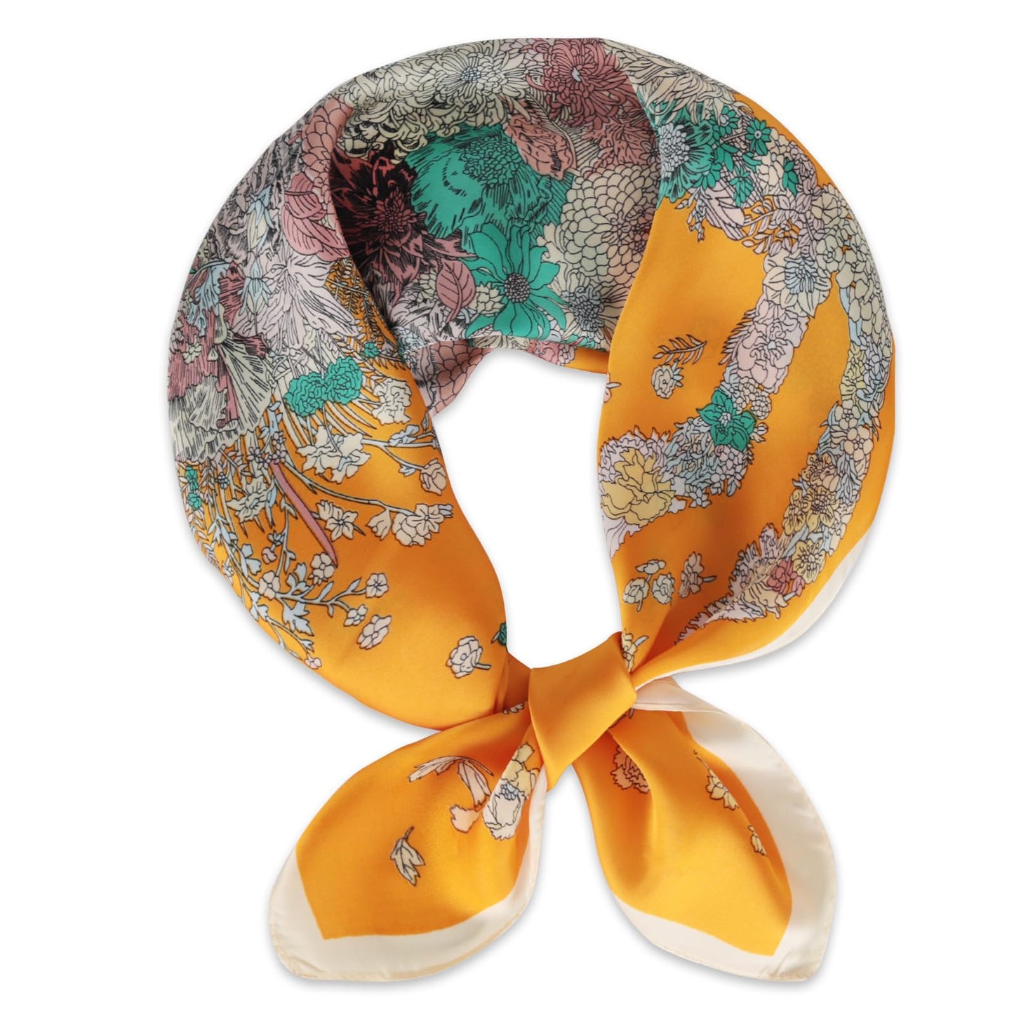 Relang Fashion silk Satin Head Scarf for Women Hair Bandana Hair Scarf Wrap Neck Scarf for Women 27.5×27.5 inches