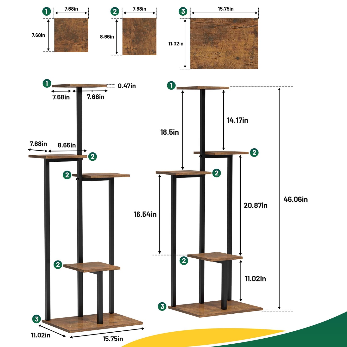 Plant Stand Indoor with Grow Light, 2-Pack Metal Plant Shelf with 6 Grow Lights, 5 Tiered Corner Plant Stand Shelves for Indoor Plants Multiple, Plant Rack Display Flower Holder for Living Room, Patio