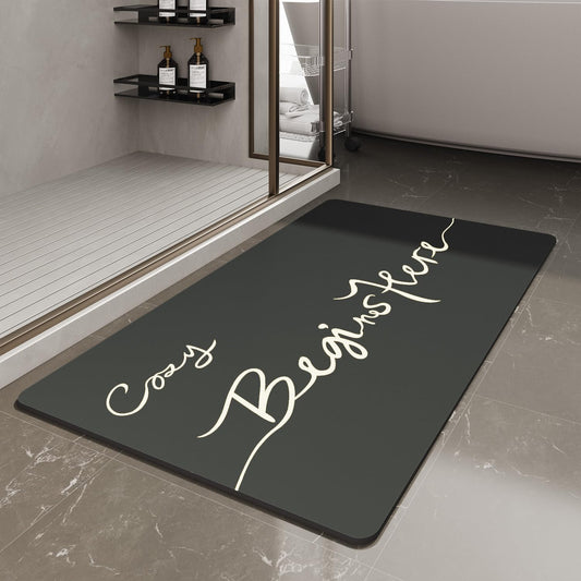 MontVoo-Bath Mat-Bathroom Mat Rug Non Slip Super Absorbent Stain Resistant Quick Dry Thin Bathroom Rug-Bath Mats for Bathroom Floor Bathtub Vanity-Bathmat Bath Rug Easy Care-17"x27" Darkgrey
