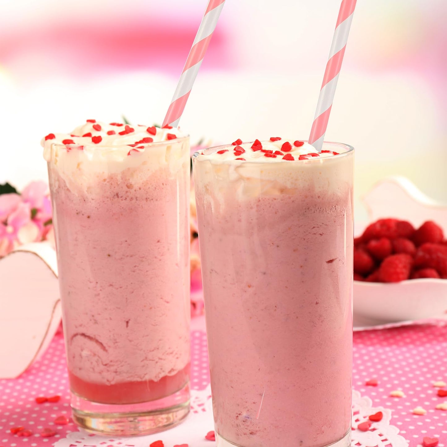 Paper Straws, 100 Pcs Pink Striped Straws, 7.8 Inch Disposable Flexible Party Drinking Straw for New Year Birthday Wedding Cocktail Milkshake Coffee Juice Cold Drinks, Party Decorations