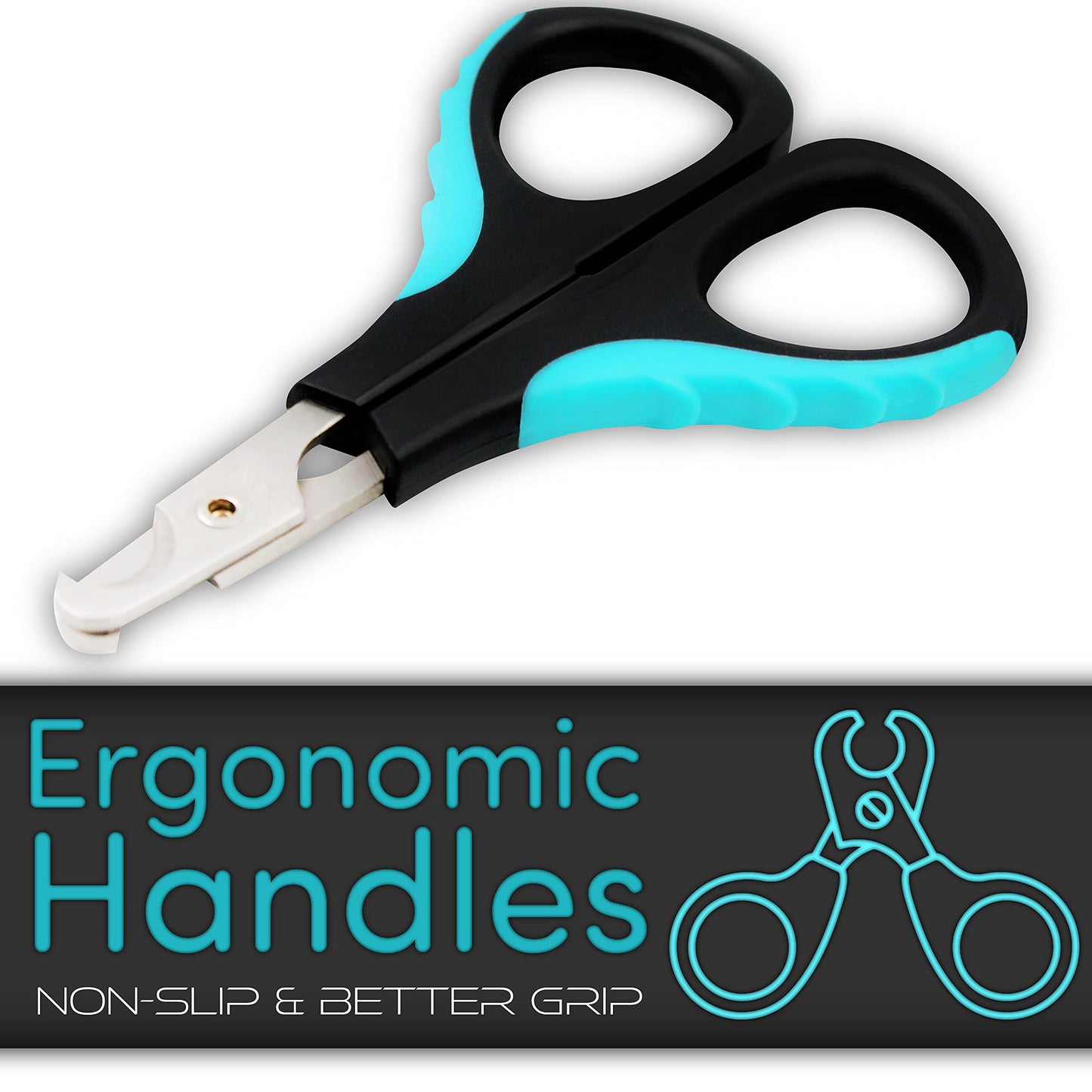 Cat Nail Clipper by H&H Pets - Professional Sharp Stainless Steel Claw Clipper Trimmer with Sturdy Non Slip Handles - for Small Animal & Cats Nail Cutter