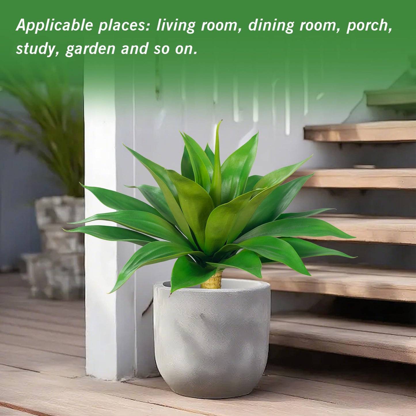 ENALGRE Artificial Flowers for Outdoors Artificial Agave Fake Plants Faux Agave Artificial Plants Outdoor Fake Flowers Outdoor Faux Plants Indoor Uv Resistant Artificial Plants 28''(Green 2pcs)