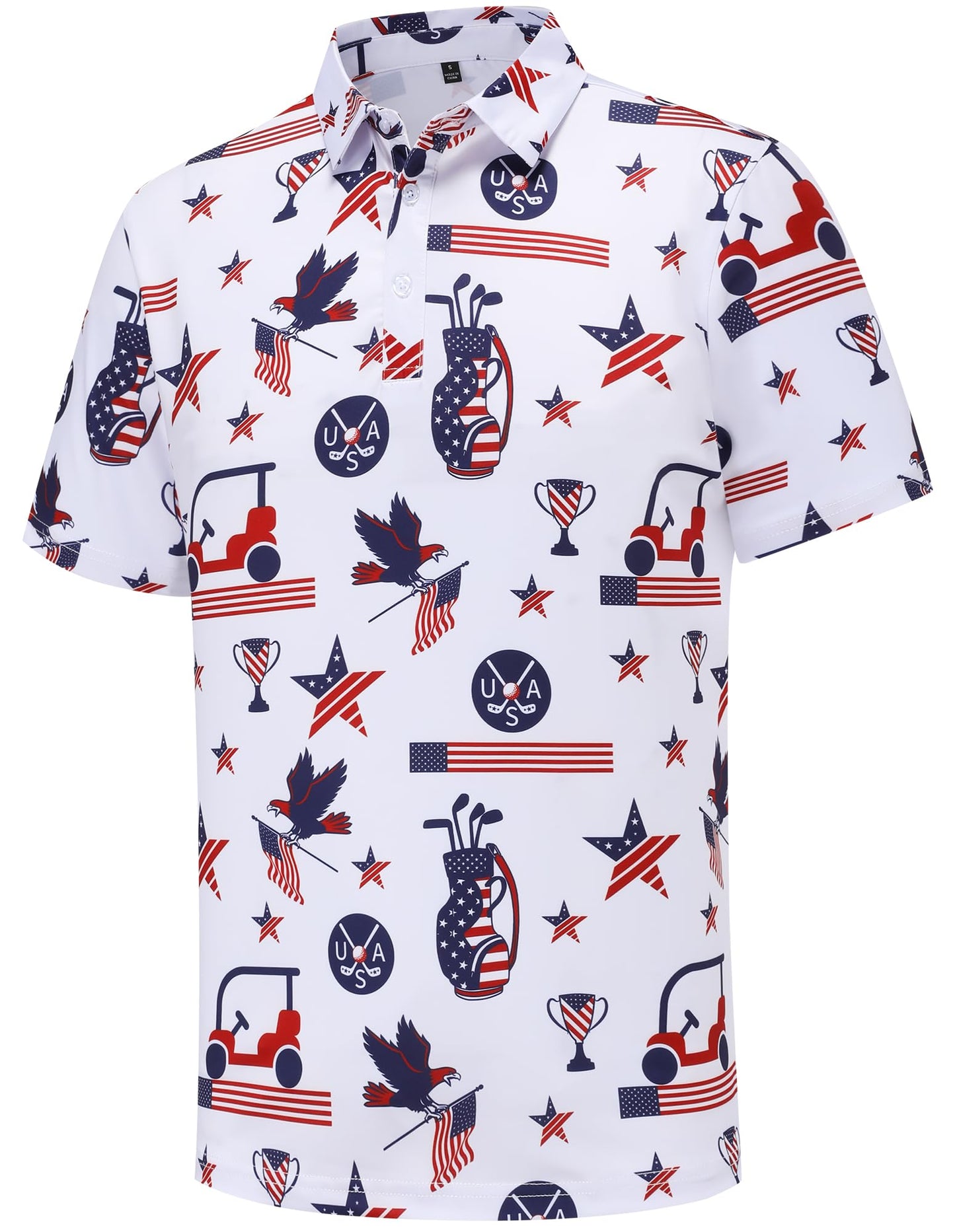 Mens Golf Polo Shirts Short Sleeve Dry Fit Performance Moisture Wicking Casual Funny Golf Polo Shirts for Men