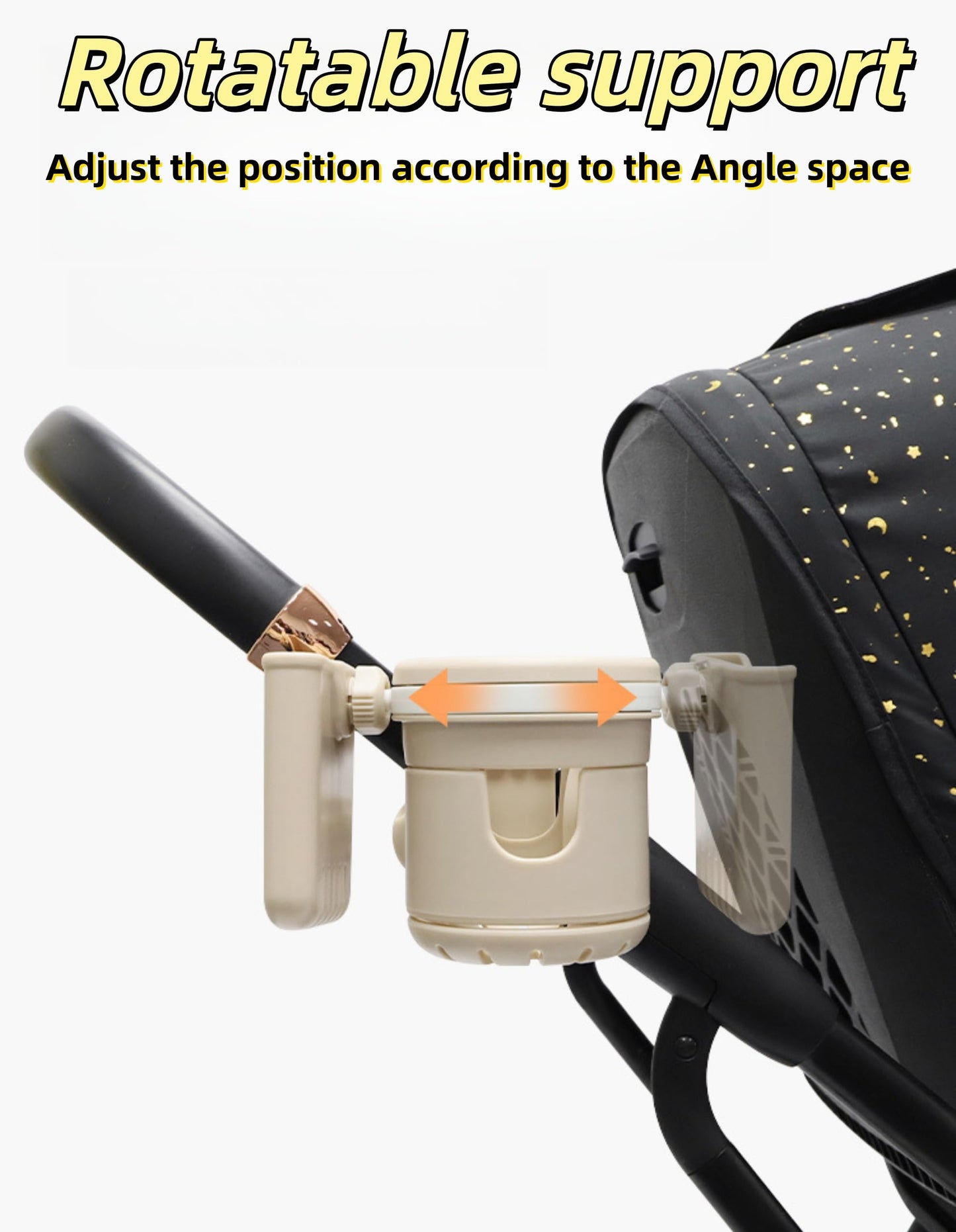 3-in-1 Stroller Cup Holder, Baby Stroller Accessories with Bottle Holder, Phone Mount, and Drink Caddy for Strollers, Perfect for Parents on The Go (Beige)