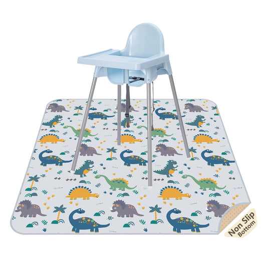 Splat Floor Mat for Under High Chair/Arts/Crafts by CLCROBD, 51" Waterproof Anti-Slip Food Splash Spill Mess Mat, Washable Portable Picnic Mat and Table Cloth