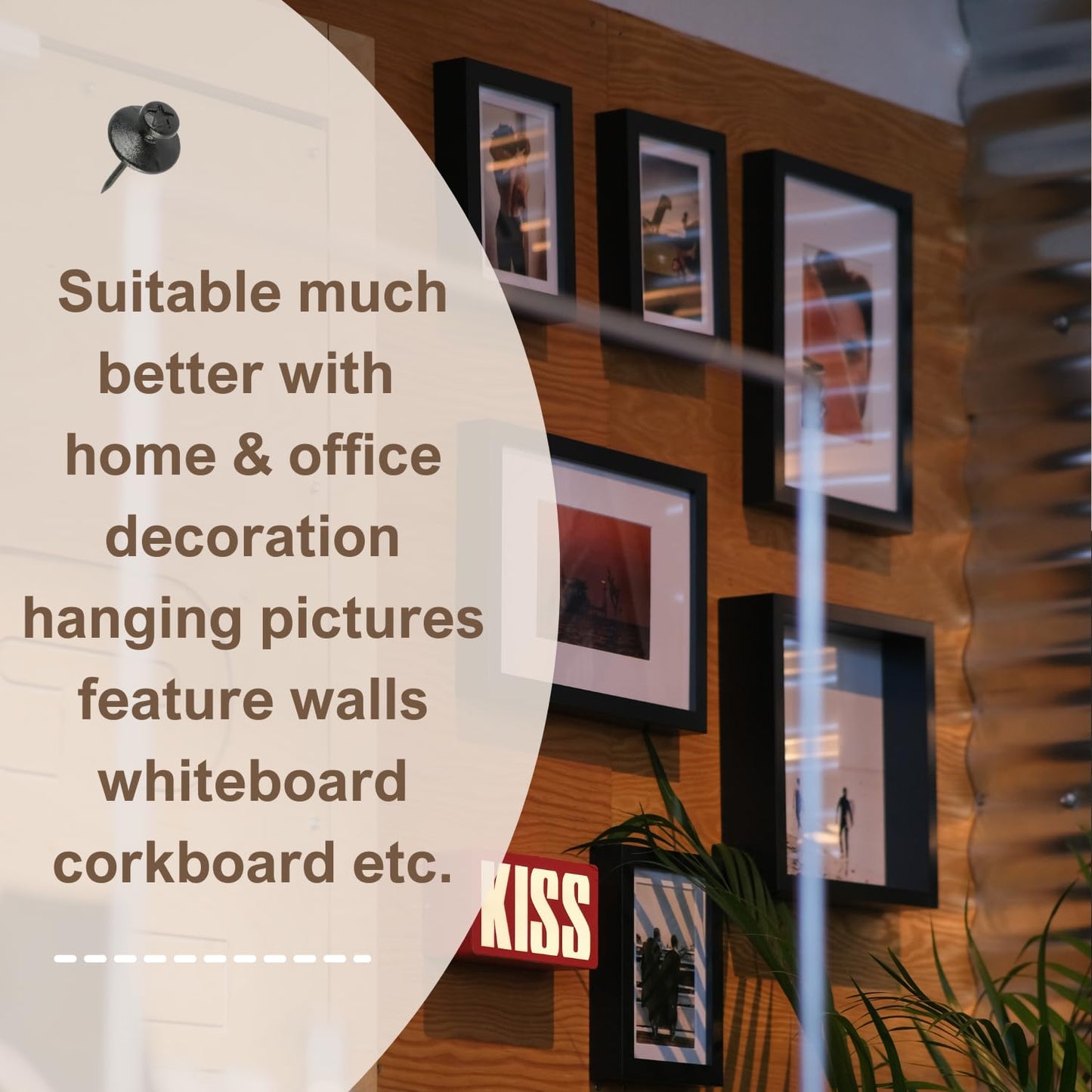 OIAOIW 50pcs black thumb tacks for wall picture hangers heavy duty push pins for wall double headed thumbtacks for hanging metal wall tacks wall pins nails hooks