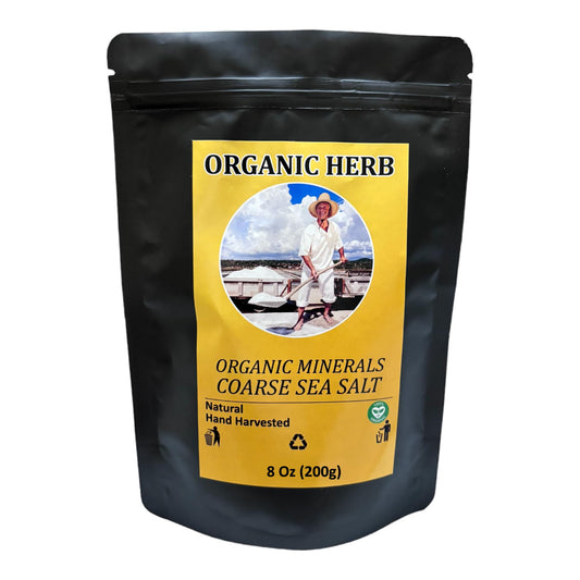 Organic Herb Sea Salt Flakes, 8oz, Hand Harvested, Low Sodium, Perfect for Cooking, Optimal Body Function, 84 Minerals, Resealable Bags