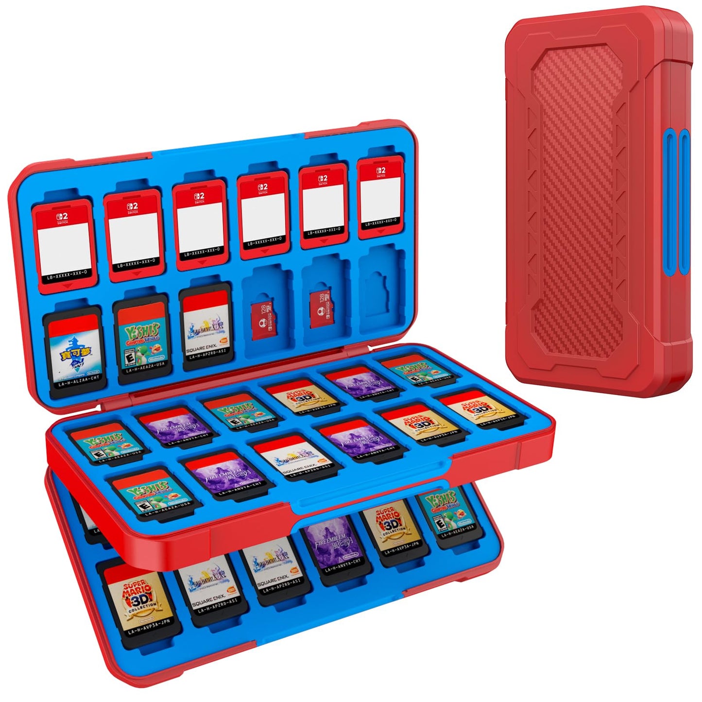 HEIYING Switch Game Card Case for Nintendo Switch 2 (2025)/ Switch OLED,Portable Switch Lite Game Card Storage with 48 Games Cards Slots and 24 Micro SD Cards Slots