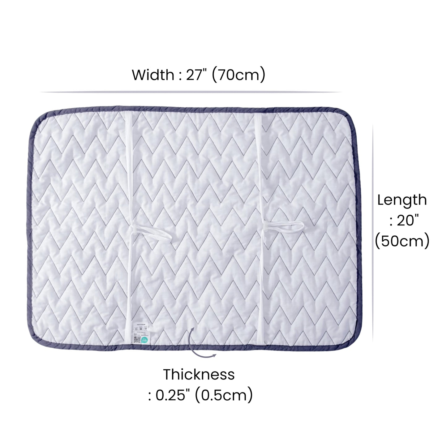 CASADEX 250TC Quilted Cotton Bed Pillow Cover – Adjustable Band, Breathable & Hypoallergenic Pillow Protector – Fits Standard, Queen, Memory Foam & Contour Pillows – No Zipper – White/Dark Gray