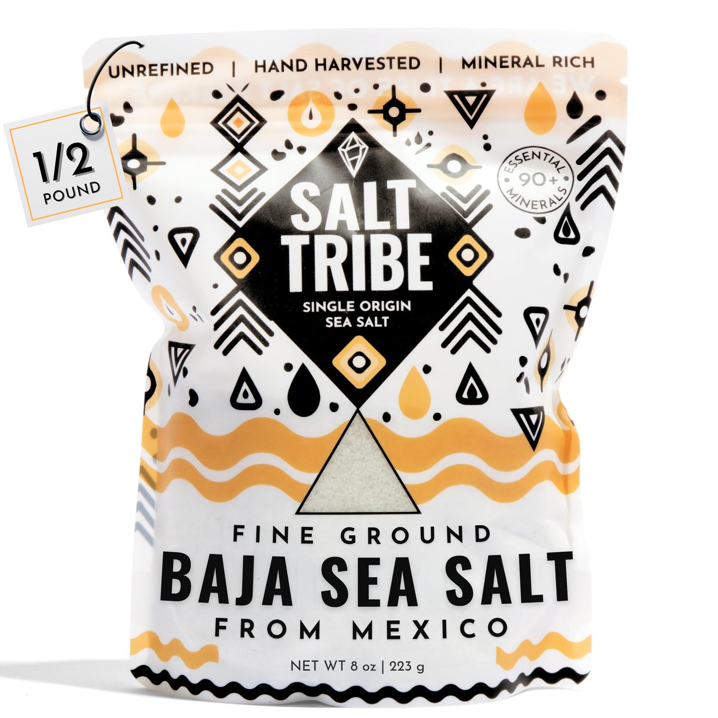 Salt Tribe™ | Baja Sea Salt | Mineral Rich | 90+ Trace Minerals | Fine Ground | Hydration Support | Sal Organica | Low Sodium | Organic & Unrefined | Single Origin Mexico (8 Ounce)